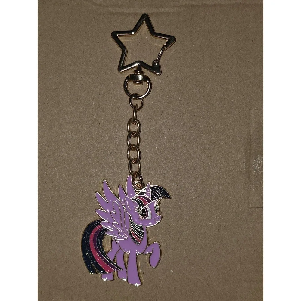My Little Pony Keychain Charm! Twilight Sparkle! Metal Enamel + Sparkles MLP NEW